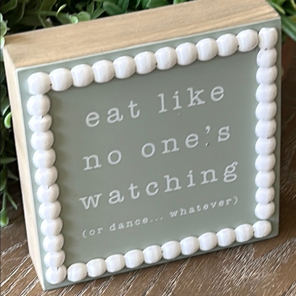 Other - NEW! Bohemian Farmhouse Wood Bead Eat Dance Like No One’s Watching Sign
